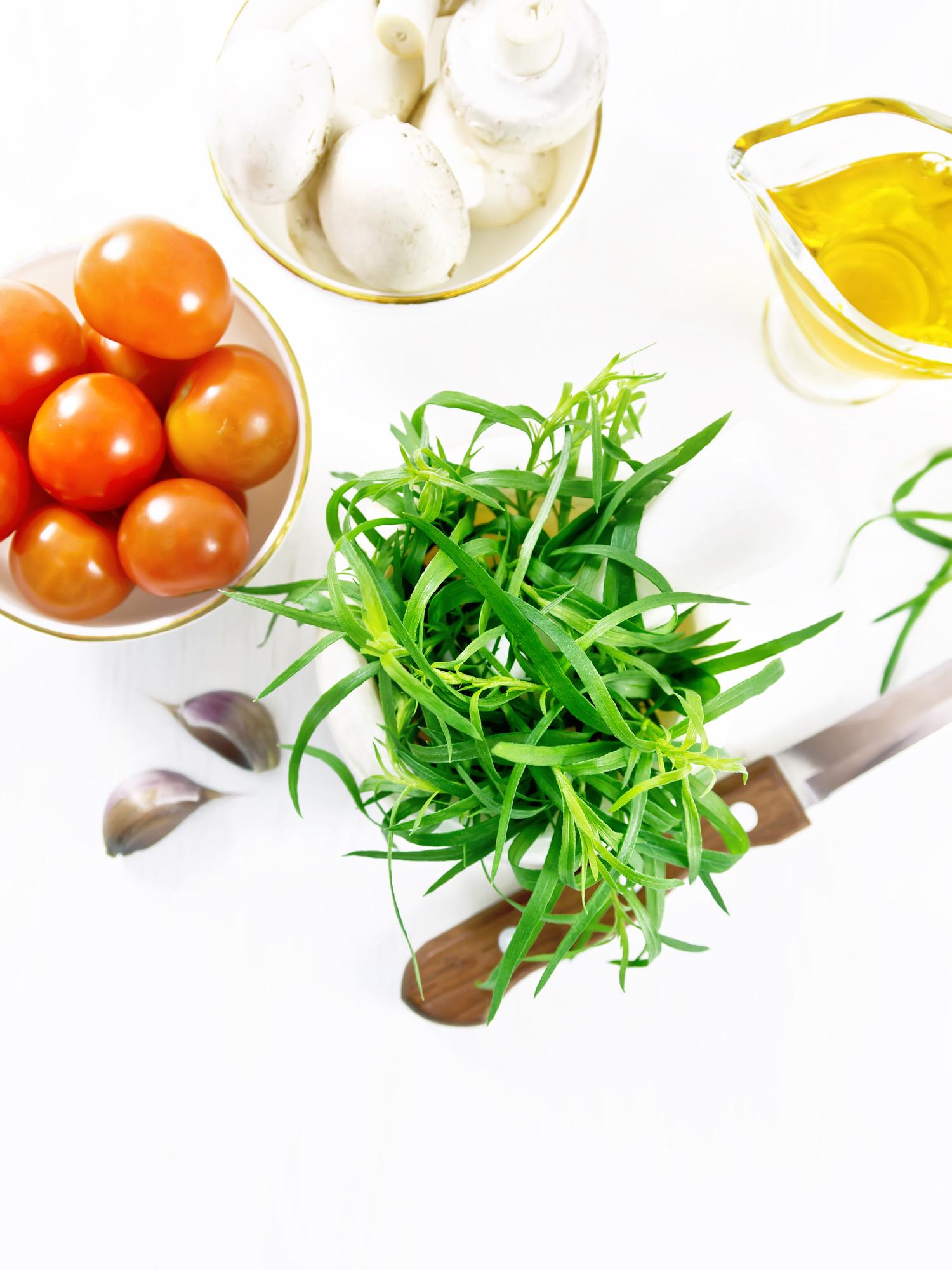 Close-up of fresh ingredients laid out for class